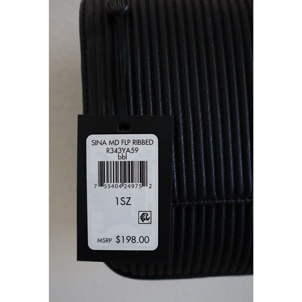 DKNY R343YA59 Women's Sz MD Black Sina Ribbed Crossbody/Shoulder Bag Purse - Picture 6 of 15